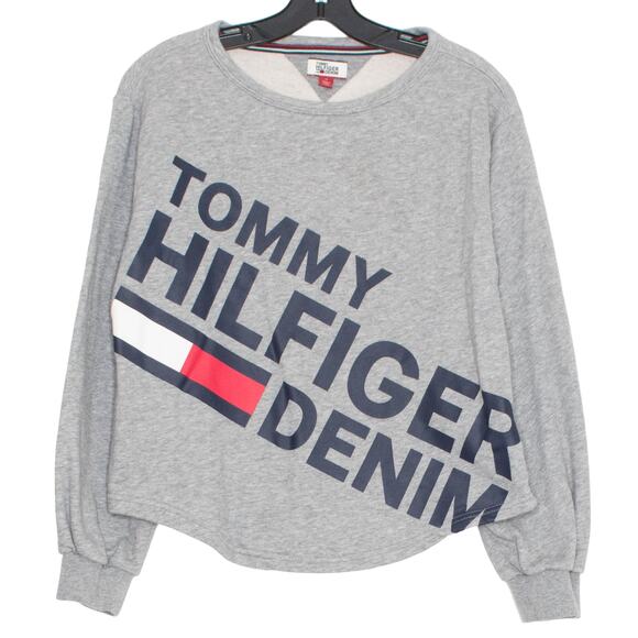 Tommy Hilfiger Sweatshirt Spell Out 90s Streetwear Athleisure Logo Retro Medium - Picture 1 of 6